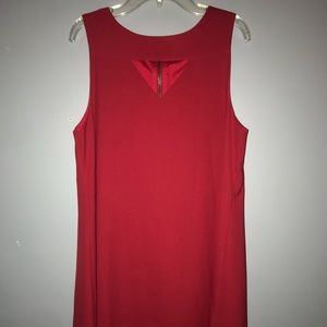 Red Shift Dress with Triangular cut out
